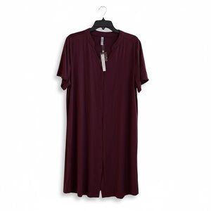 Elegant Burgundy Women's Dress